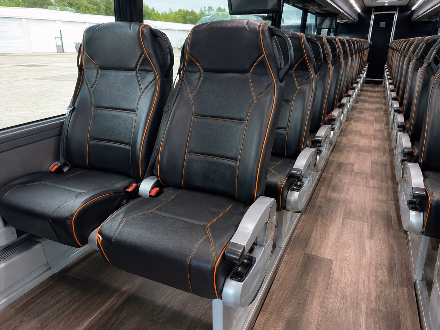 56 passenger charter bus inside