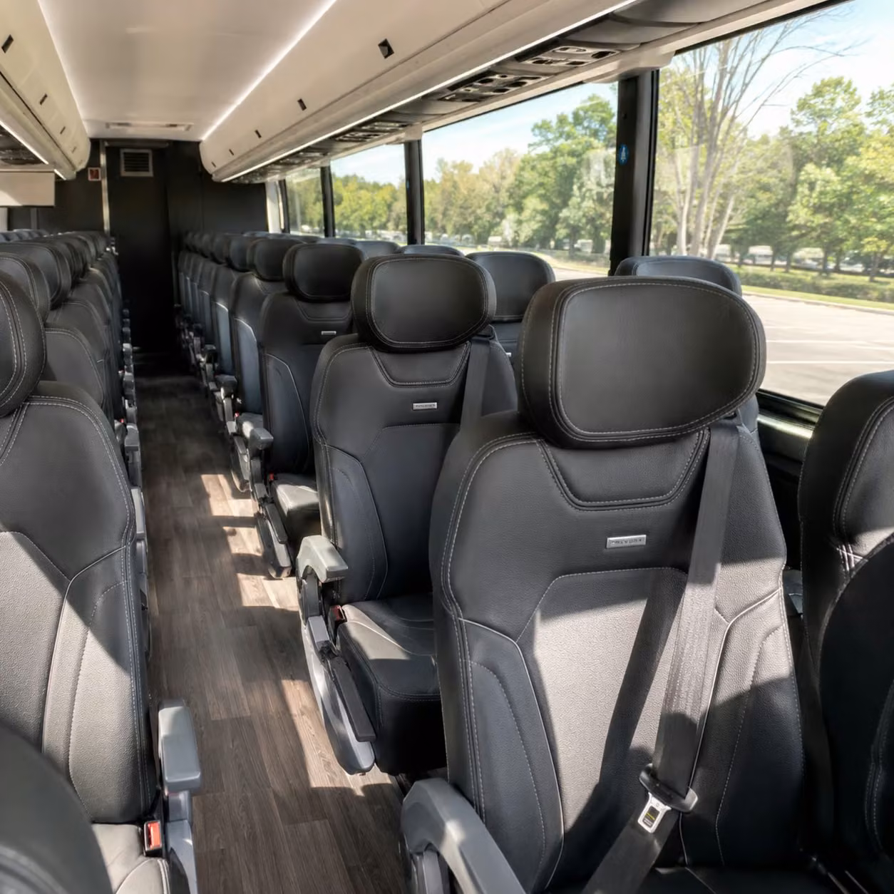 edmond charter bus rental interior